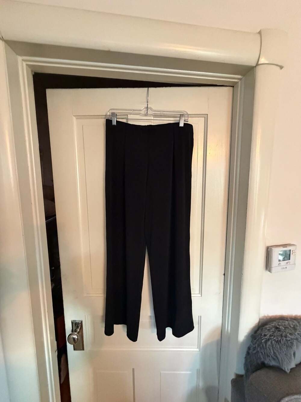 Coldwater Creek Pants Size PM (10-12) Black Pull-On Wide Leg